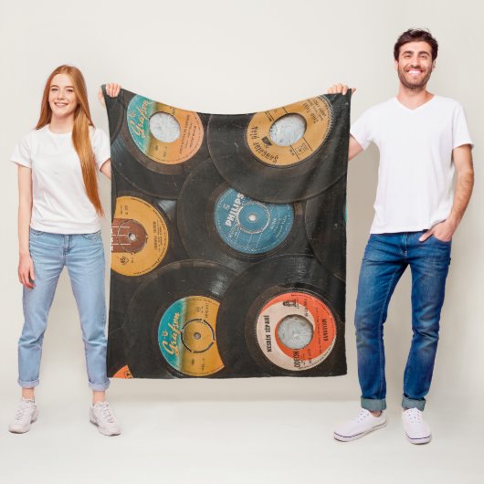 Couverture Polaire Disques Classiques Vinyle Noir (En situation)