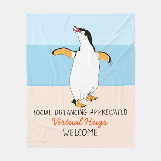 Couverture Polaire Distances sociales Virtual Hugs Welcom (Devant)