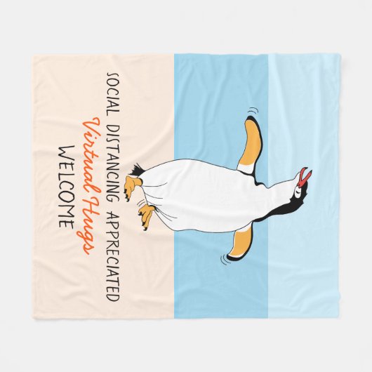 Couverture Polaire Distances sociales Virtual Hugs Welcom (Devant (Horizontal))