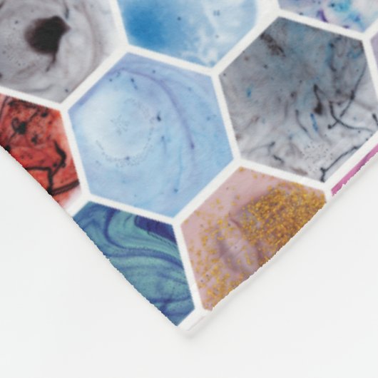 Couverture Polaire Divers Hexagones marbrés (Coin)