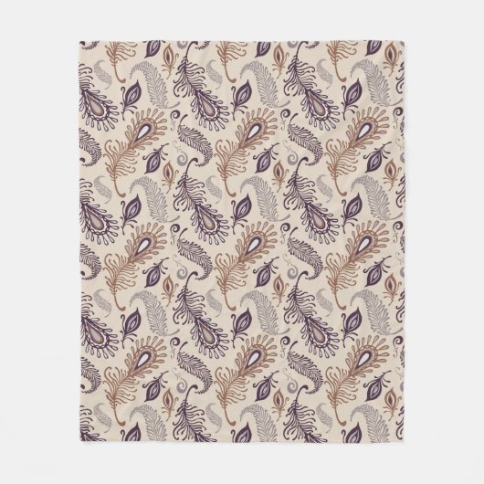 Couverture Polaire Divers motif de plume (Devant)