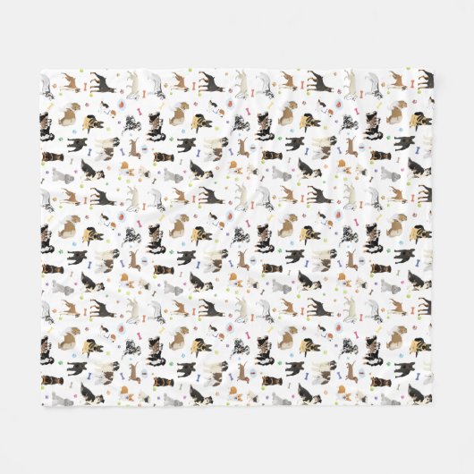 Couverture Polaire Divers Motifs de chiens (Devant (Horizontal))