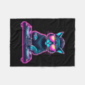 Couverture Polaire Dj House Chat Rainbow Dj Chat Kitty (Devant (Horizontal))