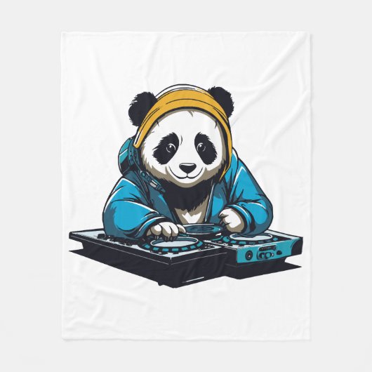 Couverture Polaire DJ Kawaii Panda (Devant)