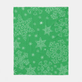Couverture Polaire Dk Green Christmas BG Snowflake Boarpart Clipart T (Devant)