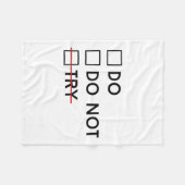 Couverture Polaire Do Or Do Not Try Is No Option Motivational (Devant (Horizontal))