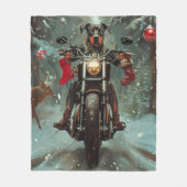 Couverture Polaire Doberman Chien équitation Moto Noël (Devant)