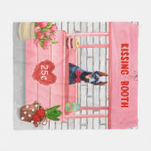 Couverture Polaire Doberman Chien Valentine's Day Kissing Booth (Devant (Horizontal))