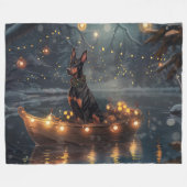 Couverture Polaire Doberman Christmas Festive Voyage (Devant (Horizontal))