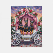 Couverture Polaire Doberman Dog Valentine's Day  (Devant)