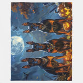 Couverture Polaire Doberman Halloween Épouvantable (Devant)