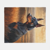 Couverture Polaire Doberman Pinscher (Devant (Horizontal))