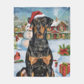 Couverture Polaire Doberman Winter Wonderland Christmas Joy (Devant)