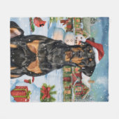 Couverture Polaire Doberman Winter Wonderland Christmas Joy (Devant (Horizontal))