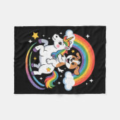 Couverture Polaire Dog And Unicorn Space Galaxy Rainbow Dogs (Devant (Horizontal))