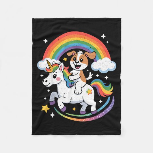 Couverture Polaire Dog And Unicorn Space Galaxy Rainbow Dogs (Devant)