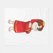 Couverture Polaire Dog as Firefighter with Helmet (Devant (Horizontal))