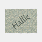 Couverture Polaire Dog Blanket - Sage Green Botanical, Personalized (Devant (Horizontal))