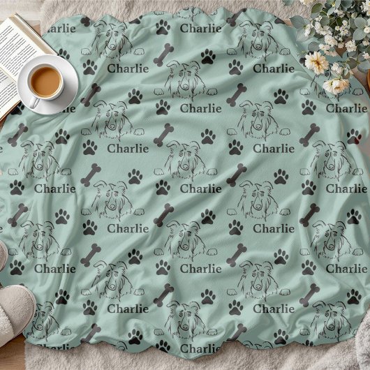 Couverture Polaire Dog Blanket with Name paws  gifts for dog lovers