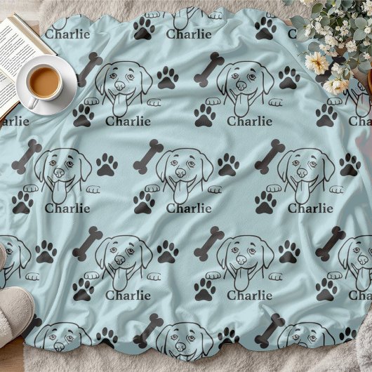 Couverture Polaire  Dog Blanket with Name paws  gifts for dog lovers