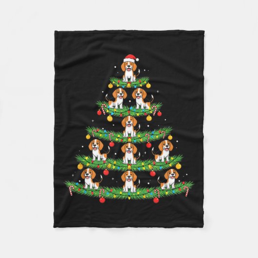 Couverture Polaire Dog Christmas Tree, Beagle Puppy Holiday Design Fo (Devant)