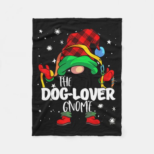 Couverture Polaire Dog Lover Gnome Red Buffalo Plaid Matching Family  (Devant)