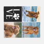 Couverture Polaire Dog Lover Heart Love Photo Collage Pet (Devant (Horizontal))