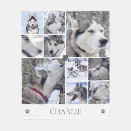 Couverture Polaire Dog Lover Pet Photo Collage