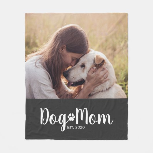 Couverture Polaire Dog Mom Established Script Photo (Devant)