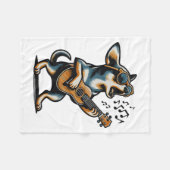 Couverture Polaire Dog Playing Guitar Singing Chihuahua Funny Dog Mar (Devant (Horizontal))