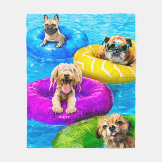 Couverture Polaire Dog Pool Party (Devant)
