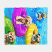 Couverture Polaire Dog Pool Party (Devant (Horizontal))