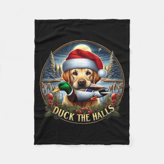 Couverture Polaire Dog Santa Duck Hunting Christmas Funny Adventure A (Devant)