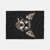 Couverture Polaire Dog Smoking Cigarette Funny Chihuahua Meme Men Wom (Devant (Horizontal))