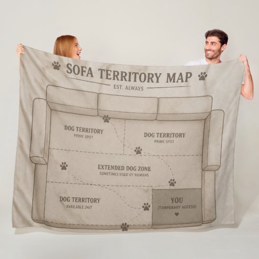 Couverture Polaire Dog Sofa Territory Blanket Funny Gift (En situation)