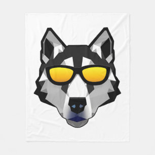 Couverture Polaire Dog with Sunglasses - Siberian Husky