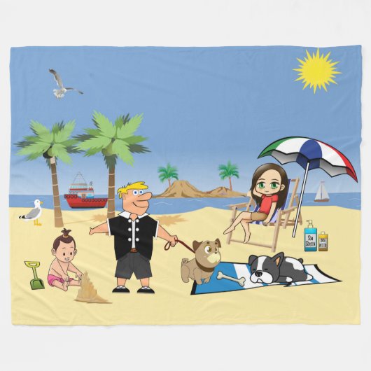 Couverture Polaire Doggone Beach (Devant (Horizontal))