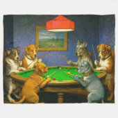 Couverture Polaire Dogs Playing Snooker Billiards Fun Spoof (Devant (Horizontal))