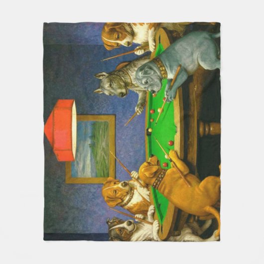 Couverture Polaire Dogs Playing Snooker Billiards Fun Spoof (Devant)