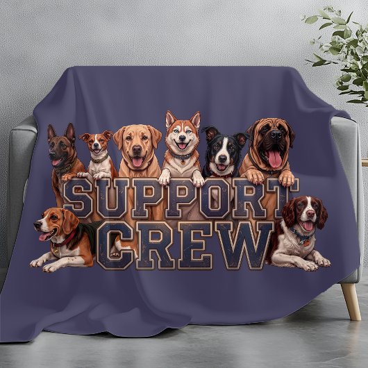 Couverture Polaire Dogs Support Crew Multi Breed Owner Blue Dog Lover