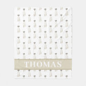 Couverture Polaire Dogue Allemand (Arlequin Noir Blanc) (Devant)