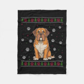 Couverture Polaire Dogue De Bordeaux Chandail de Noël Xmas Animal Chi (Devant)