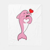 Couverture Polaire Dolphin Love Heart (Devant)