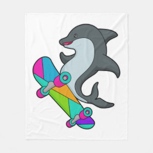 Couverture Polaire Dolpin comme patineur avec skateboard