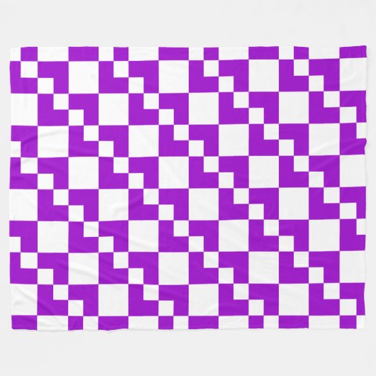 Couverture Polaire Domino de Patchwork - violet et blanc (Devant (Horizontal))
