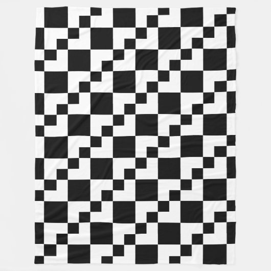 Couverture Polaire Domino en Patchwork - Blanc et Noir (Devant)