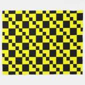 Couverture Polaire Domino en Patchwork - Jaune et Noir (Devant (Horizontal))