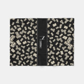 Couverture Polaire Dominos noirs nommés personnalisés (Devant (Horizontal))
