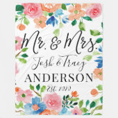 Couverture Polaire Don mariage Pour Couple, Customisé M. Et Mme. (Devant)
