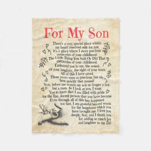 Couverture Polaire Don Son| Pour Mon Fils Merci D'Avoir Ajouté Tant D (Devant)